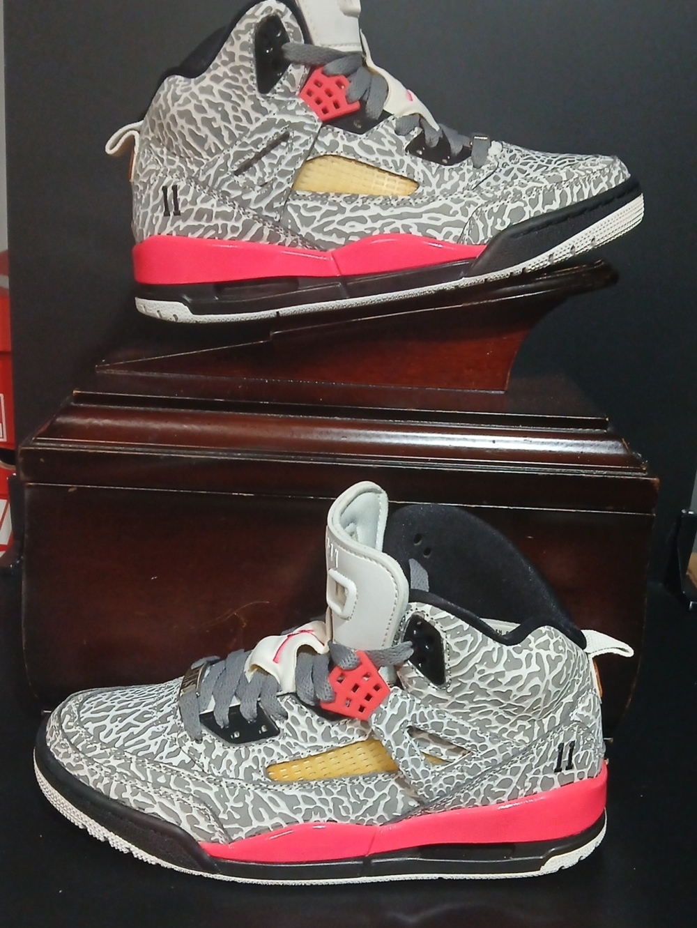 Air Jordan Spizike "WOLF GREY ELEPHANT PRINT"  (2013)  Womens-8 , 100%AUTHENTIC!